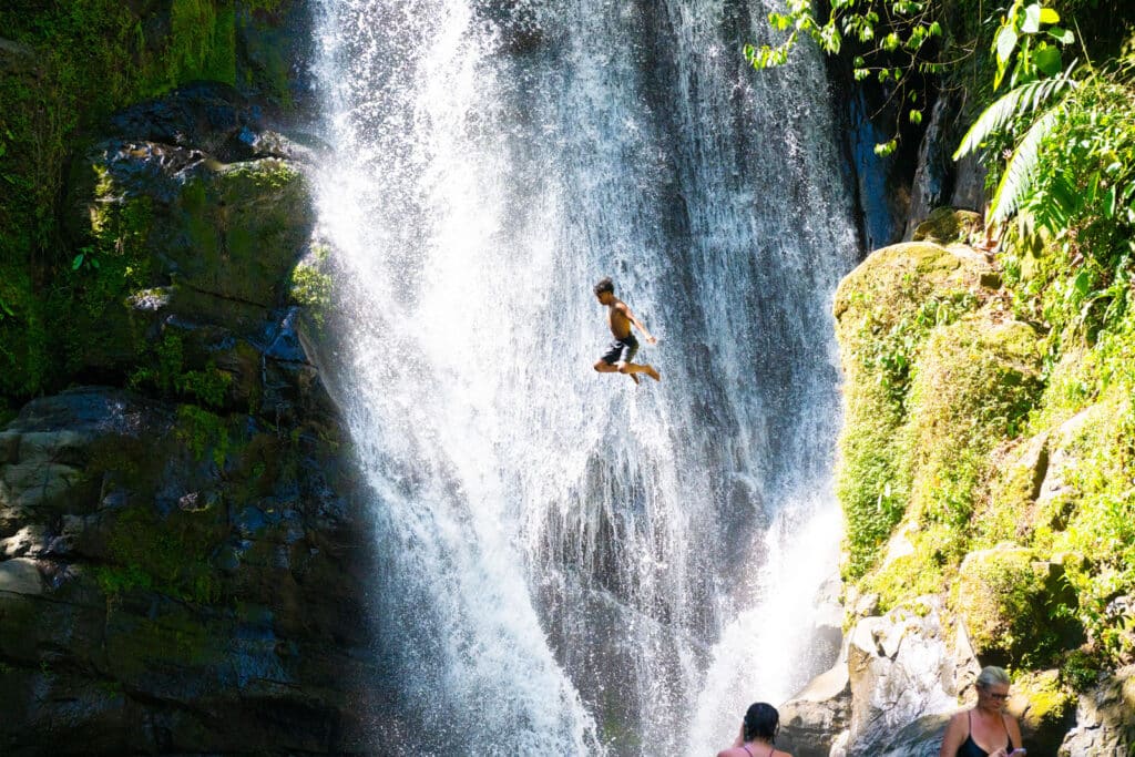Jumping of BriBri Waterfall