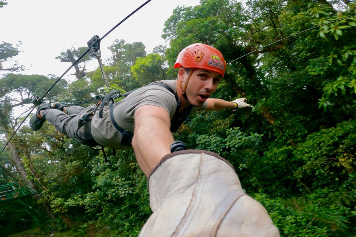 Cody Zip-lining in Monteverde