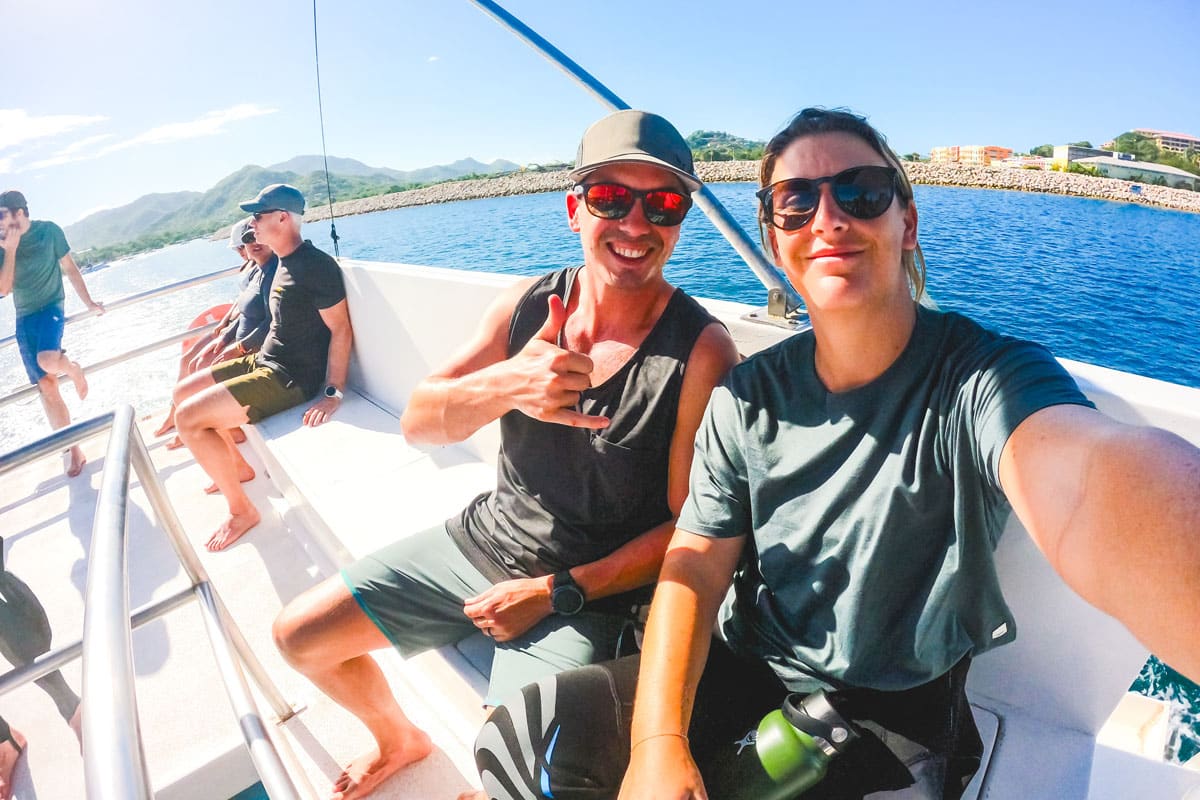 Cody and Anna diving at Las Catalinas Islands